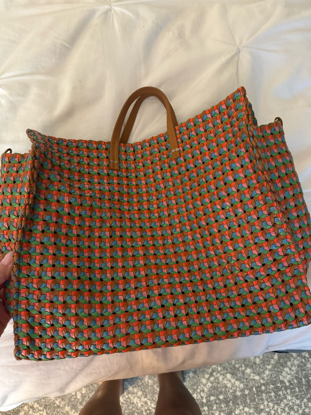 RARE Clare V Simple Tote Natural Multi Rattan - Picture 11 of 11